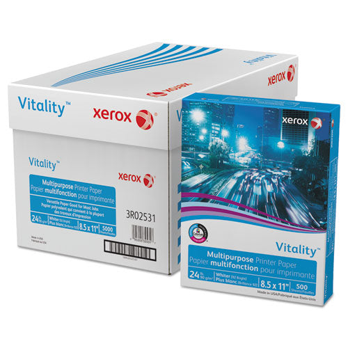 Vitality Multipurpose Print Paper, 92 Bright, 24 lb Bond Weight, 8.5 x 11, White, 500/Ream-(XER3R02531)