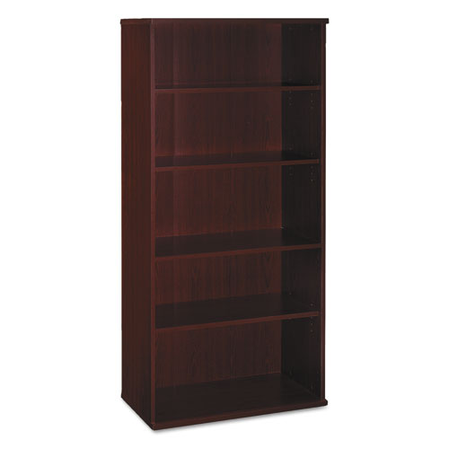 Series C Collection Bookcase, Five-Shelf, 35.63w x 15.38d x 72.78h, Mahogany-(BSHWC36714)