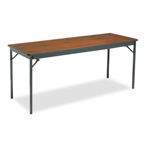 Special Size Folding Table, Rectangular, 72w x 24d x 30h, Walnut/Black-(BRKCL2472WA)