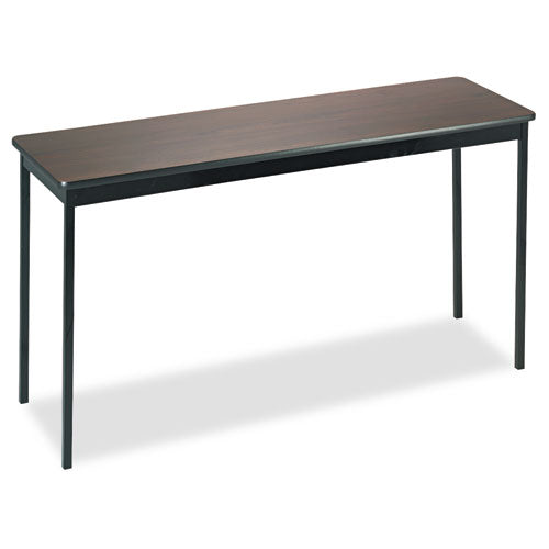 Utility Table, Rectangular, 60w x 18d x 30h, Walnut/Black-(BRKUT1860WA)