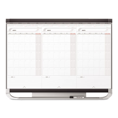 Prestige 2 Total Erase Three-Month Calendar, 36 x 24, White Surface, Graphite Fiberboard/Plastic Frame-(QRTCMP32P2)