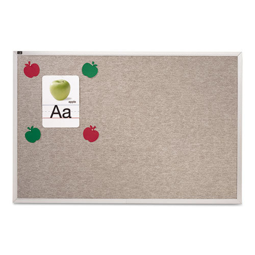 Vinyl Tack Bulletin Board, 48 x 48, Gray Surface, Silver Aluminum Frame-(QRTVTA404G)