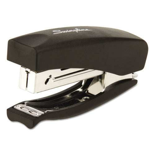 Soft Grip Half Strip Hand Stapler, 20-Sheet Capacity, Black-(SWI09901)