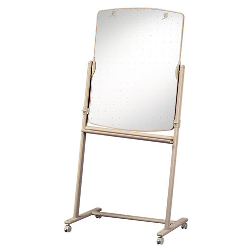 Total Erase Reversible Mobile Presentation Easel, Small, 31 x 41, White Surface, Neutral/Beige Steel Frame-(QRT300TE)