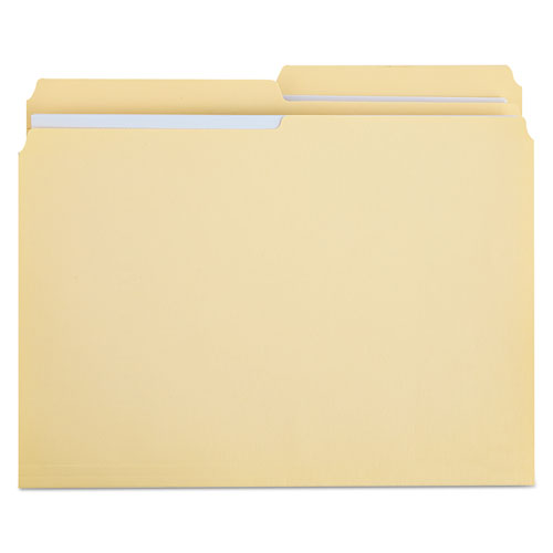 Double-Ply Top Tab Manila File Folders, 1/2-Cut Tabs: Assorted, Letter Size, 0.75" Expansion, Manila, 100/Box-(UNV16112)