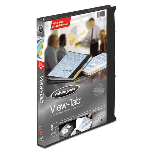 View-Tab Presentation Round Ring View Binder With Tabs, 3 Rings, 0.63" Capacity, 11 x 8.5, Black-(WLJ55365)