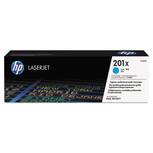 HP 201X, (CF401X) High-Yield Cyan Original LaserJet Toner Cartridge-(HEWCF401X)