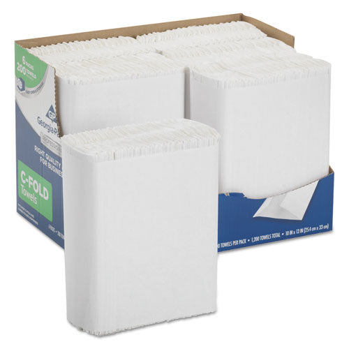 Professional Series Premium Folded Paper Towels in Convenient EZ Access Carton, C-Fold, 1-Ply, 10 x 13, White,200/PK, 6 PK/CT-(GPC2112014)