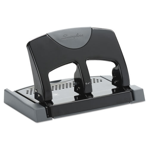 45-Sheet SmartTouch Three-Hole Punch, 9/32" Holes, Black/Gray-(SWI74136)