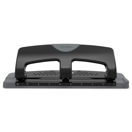 20-Sheet SmartTouch Three-Hole Punch, 9/32" Holes, Black/Gray-(SWI74133)