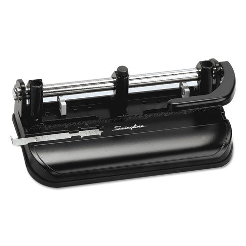 32-Sheet Lever Handle Heavy-Duty Two- to Seven-Hole Punch, 9/32" Holes, Black-(SWI74350)