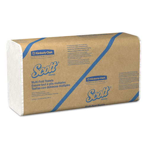 Essential Multi-Fold Towels 100% Recycled, 1-Ply, 9.2  x 9.4, White, 250/Pack, 16 Packs/Carton-(KCC01807)