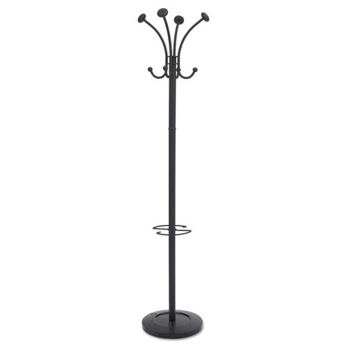 Viena Coat Stand, Eight Knobs, Steel, 16w x 16d x 70.5h, Black-(ABAPMVIENAN)