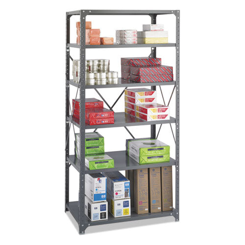 Commercial Steel Shelving Unit, Six-Shelf, 36w x 24d x 75h, Dark Gray-(SAF6270)