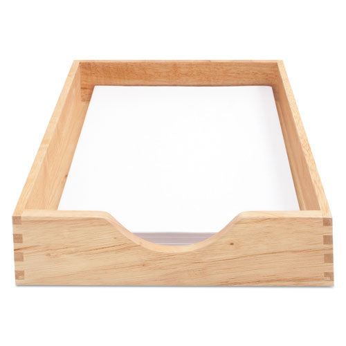 Hardwood Stackable Desk Trays, 1 Section, Letter Size Files, 10.25" x 12.5" x 2.5", Oak-(CVR07211)