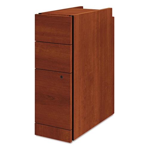 Narrow Pedestal, Left or Right, 3-Drawers: Box/Box/File, Legal/Letter, Cognac, 9.5" x 22.75" x 28"-(HON105093CO)