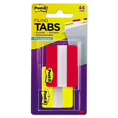 Solid Color Tabs, 1/5-Cut, Assorted Colors (Red and Yellow), 2" Wide, 44/Pack-(MMM6862RY)