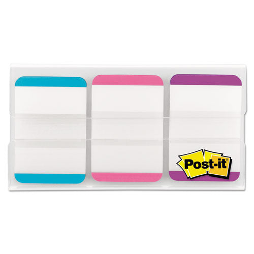 1" Lined Tabs, 1/5-Cut, Lined, Assorted Pastel Colors, 1" Wide, 66/Pack-(MMM686LAPV)