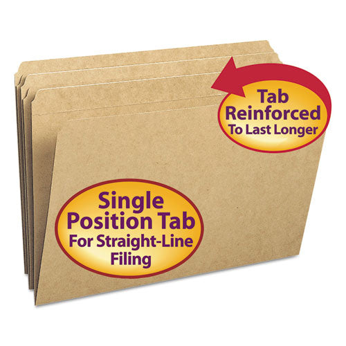 Heavyweight Kraft File Folder, Straight Tabs, Legal Size, 0.75" Expansion, 11-pt Kraft, Brown, 100/Box-(SMD15710)