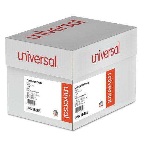 Printout Paper, 1-Part, 20 lb Bond Weight, 14.88 x 11, White, 2,400/Carton-(UNV15865)