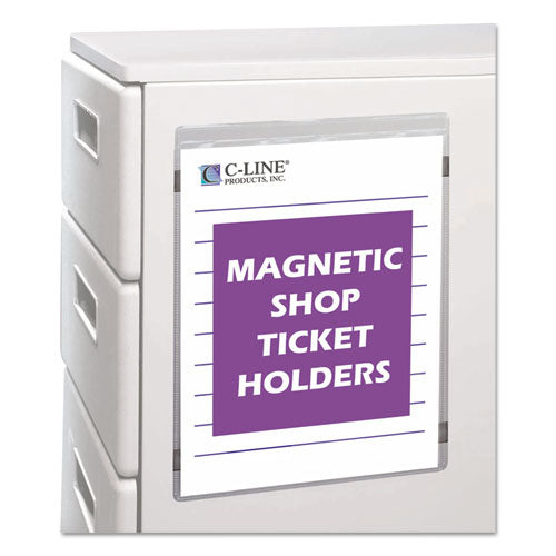 Magnetic Shop Ticket Holders, Super Heavyweight, 50 Sheets, 9 x 12, 15/Box-(CLI83912)