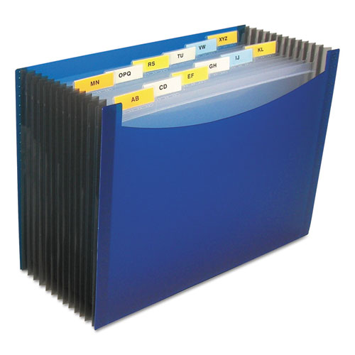 13-Pocket Expanding File, 9.25" Expansion, 13 Sections, 1/6-Cut Tabs, Letter Size, Blue-(CLI48235)