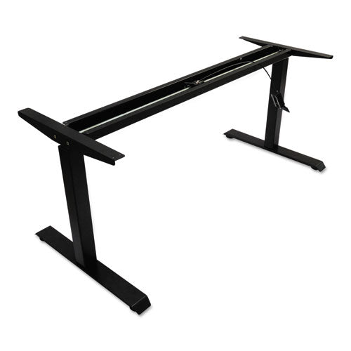 AdaptivErgo Sit-Stand Pneumatic Height-Adjustable Table Base, 59.06" x 28.35" x 26.18" to 39.57", Black-(ALEHTPN1B)