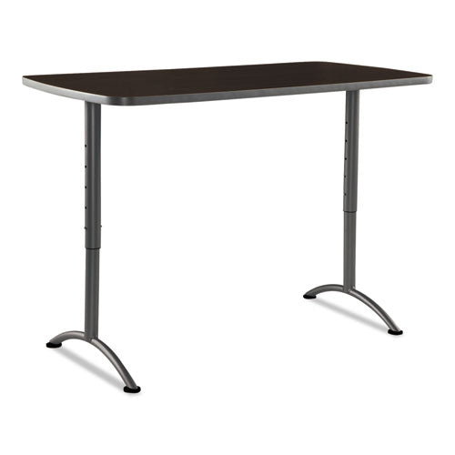 ARC Adjustable-Height Table, Rectangular Top, 30w x 60d x 30 to 42h, Walnut/Gray-(ICE69314)