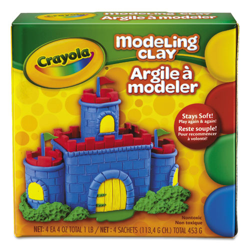 Modeling Clay Assortment, 4 oz of Each Color Blue/Green/Red/Yellow, 1 lb-(CYO570300)