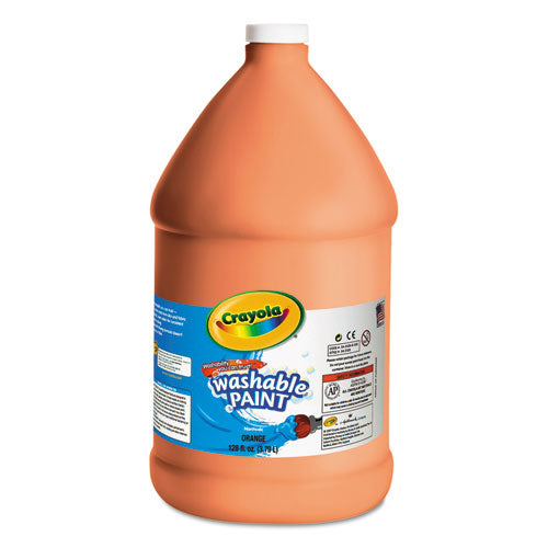 Washable Paint, Orange, 1 gal Bottle-(CYO542128036)