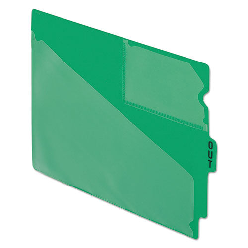 Colored Poly Out Guides with Center Tab, 1/3-Cut End Tab, Out, 8.5 x 11, Green, 50/Box-(PFX13543)