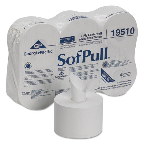 High Capacity Center Pull Tissue, Septic Safe, 2-Ply, White, 1,000/Roll, 6 Rolls/Carton-(GPC19510)