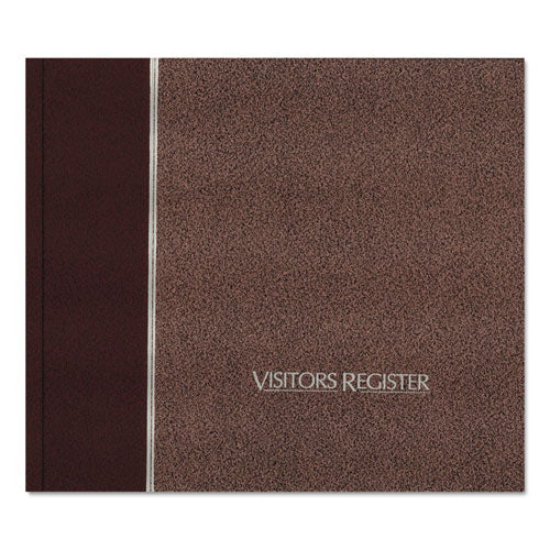 Hardcover Visitor Register Book, Burgundy Cover, 9.78 x 8.5 Sheets, 128 Sheets/Book-(RED57803)