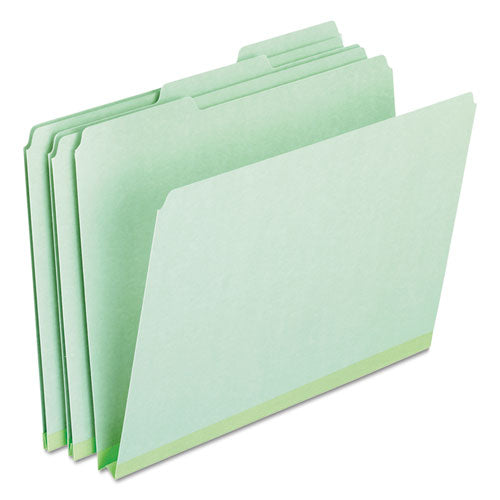 Pressboard Expanding File Folders, 1/3-Cut Tabs: Assorted, Letter Size, 1" Expansion, Green, 25/Box-(PFX17167)