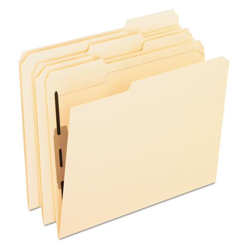 Manila Fastener Folders with Bonded Lesspace Fasteners, 2 Fasteners, Letter Size, Manila Exterior, 50/Box-(PFXM13U13)