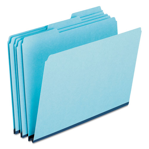 Pressboard Expanding File Folders, 1/3-Cut Tabs: Assorted, Legal Size, 1" Expansion, Blue, 25/Box-(PFX9300T13)