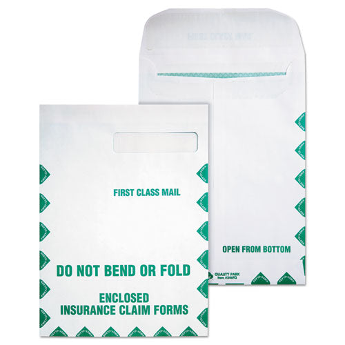 Redi-Seal Insurance Claim Form Envelope, Cheese Blade Flap, Redi-Seal Adhesive Closure, 9 x 12.5, White, 100/Box-(QUA54692)