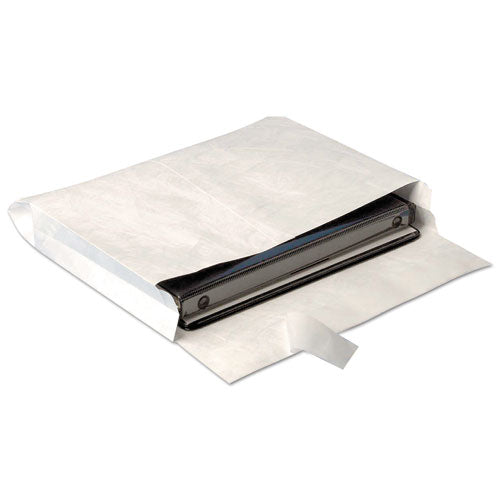 Lightweight 14 lb Tyvek Open End Expansion Mailers, #13 1/2, Square Flap, Redi-Strip Adhesive Closure, 10 x 13, White, 100/CT-(QUAR4610)