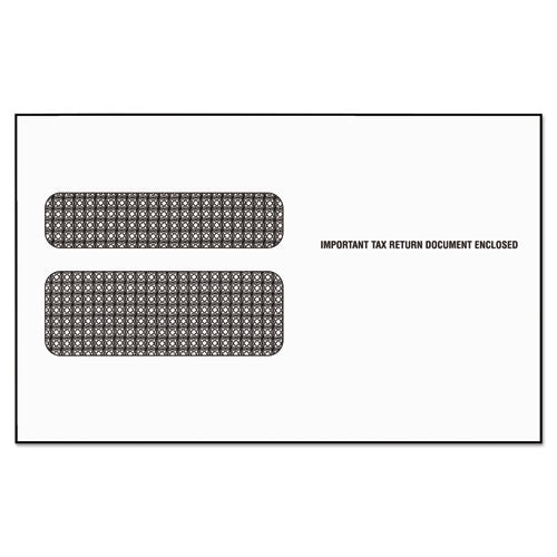 W-2 Laser Double Window Envelope, Commercial Flap, Self-Adhesive Closure, 5.63 x 9, White, 50/Pack-(TOP2219LESR)