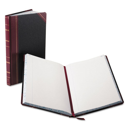 Record and Account Book, Custom Rule, Black/Red/Gold Cover, 13.75 x 8.38 Sheets, 300 Sheets/Book-(BOR9300R)