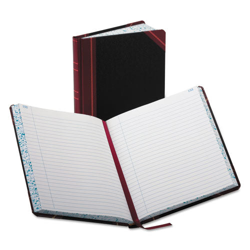 Account Record Book, Record-Style Rule, Black/Red/Gold Cover, 9.25 x 7.31 Sheets, 300 Sheets/Book-(BOR38300R)