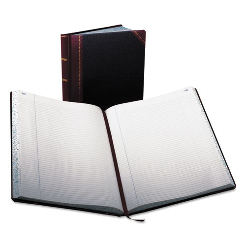 Extra-Durable Bound Book, Single-Page Record-Rule Format, Black/Maroon/Gold Cover, 13.78 x 9.5 Sheets, 300 Sheets/Book-(BOR23300R)