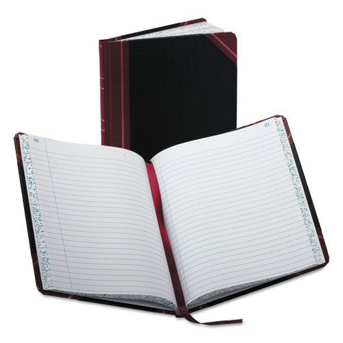 Account Record Book, Record-Style Rule, Black/Maroon/Gold Cover, 9.25 x 7.31 Sheets, 150 Sheets/Book-(BOR38150R)