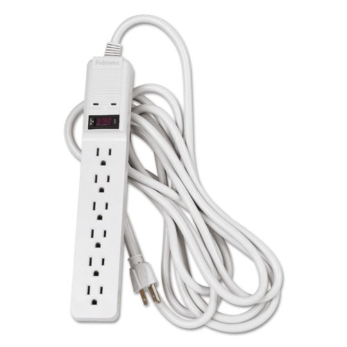 Basic Home/Office Surge Protector, 6 AC Outlets, 15 ft Cord, 450 J, Platinum-(FEL99036)