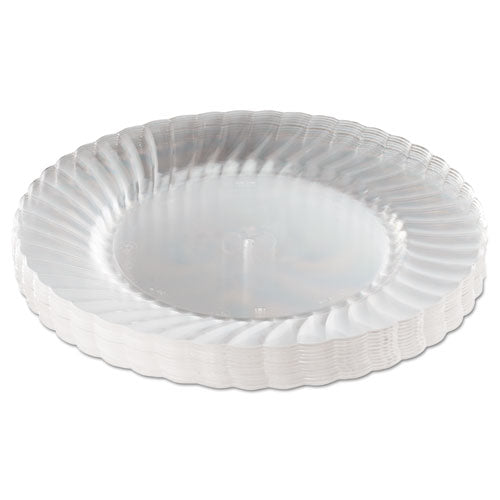 Classicware Plastic Plates, 9" dia, Clear, 12/Pack, 15 Packs/Carton-(WNARSCW91512)