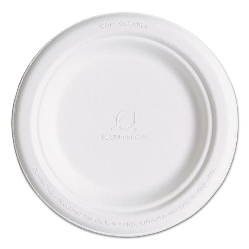 Renewable Sugarcane Plates, 6" dia, Natural White, 1,000/Carton-(ECOEPP016CT)