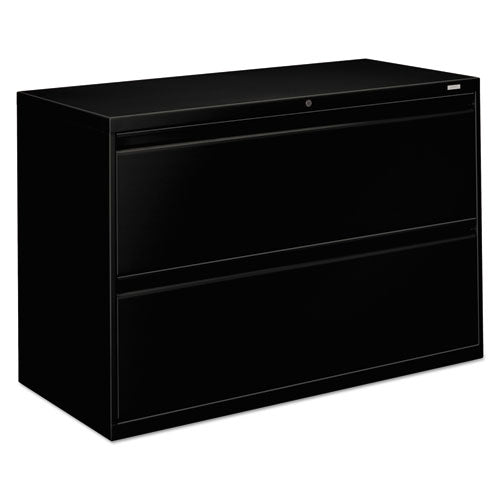 Brigade 800 Series Lateral File, 2 Legal/Letter-Size File Drawers, Black, 42" x 18" x 28"-(HON892LP)