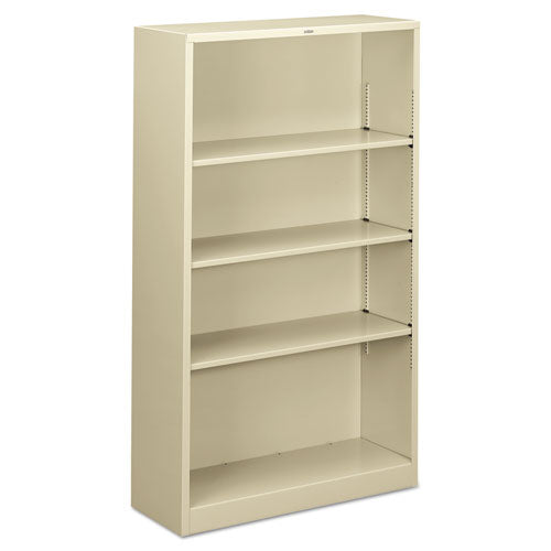 Metal Bookcase, Four-Shelf, 34.5w x 12.63d x 59h, Putty-(HONS60ABCL)