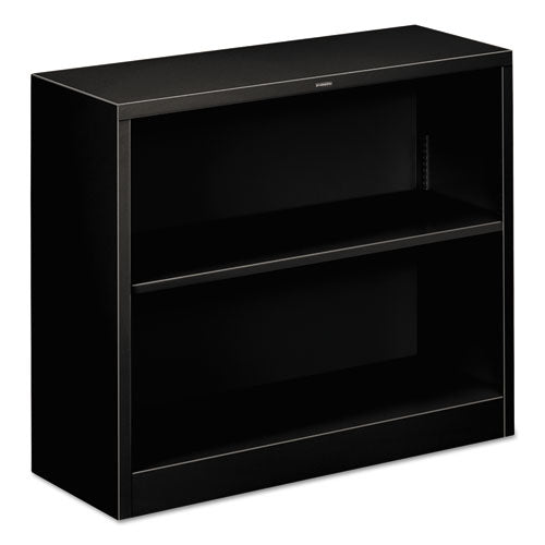 Metal Bookcase, Two-Shelf, 34.5w x 12.63d x 29h, Black-(HONS30ABCP)