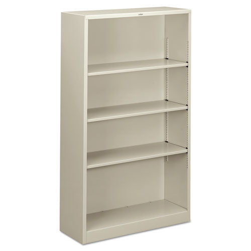 Metal Bookcase, Four-Shelf, 34.5w x 12.63d x 59h, Light Gray-(HONS60ABCQ)